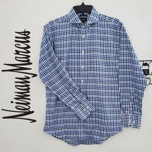 Neiman Marcus Men's Long Sleeve Dress Shirt Plaid